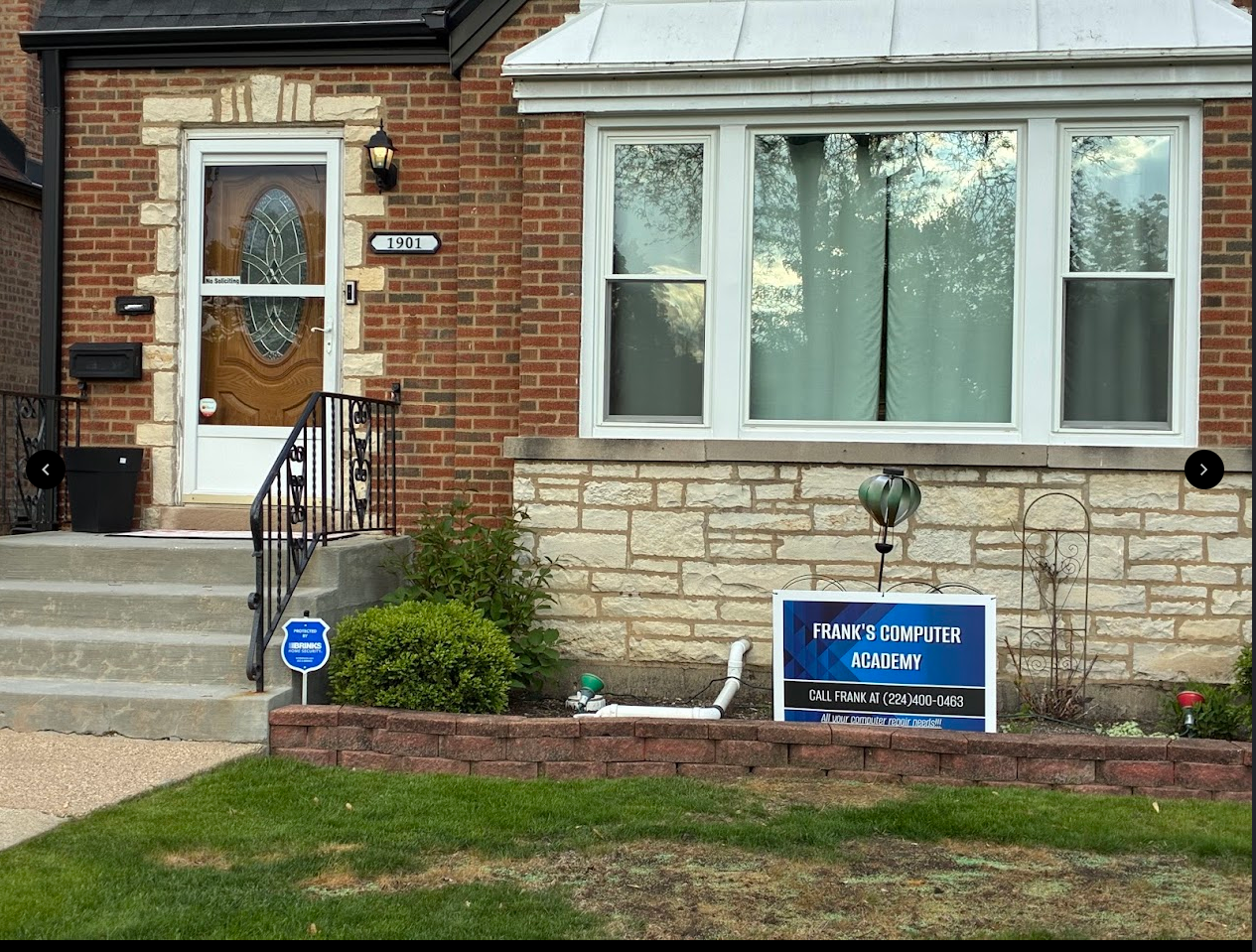 Frank's Computer Academy entrance and business sign